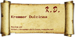Kremmer Dulcinea névjegykártya